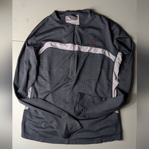 Nike Gray and White Long Sleeve Top